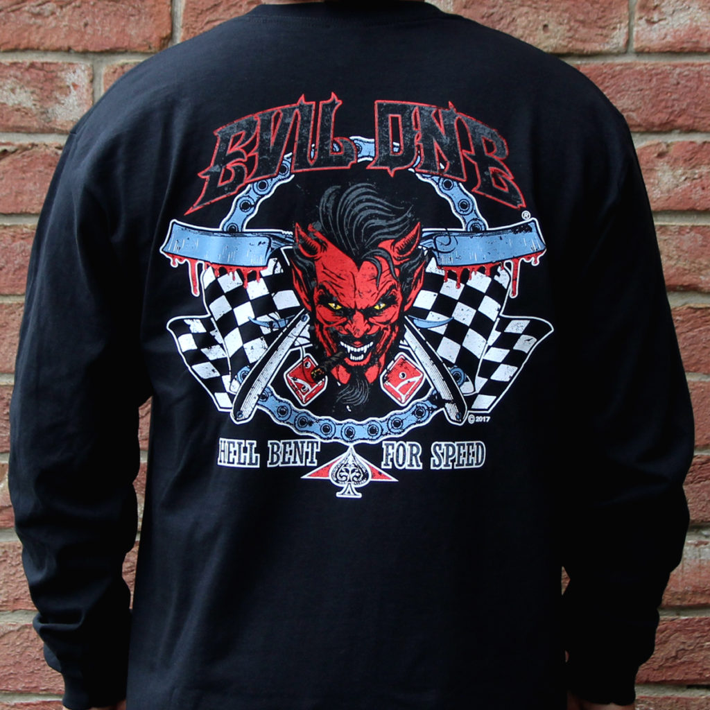 Hell Bent Demon with Straight Razors Long Sleeve Shirt | Evil One®